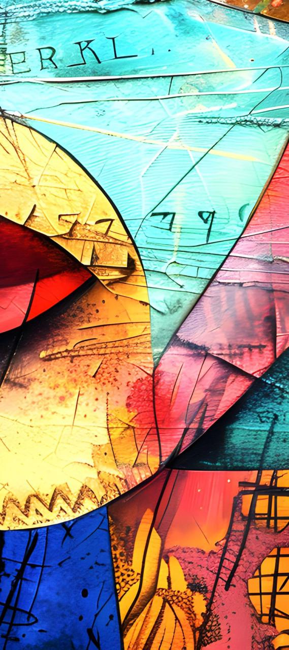 ”Visages Fragmentés“ prachtig digitaal werk, giclee op doek