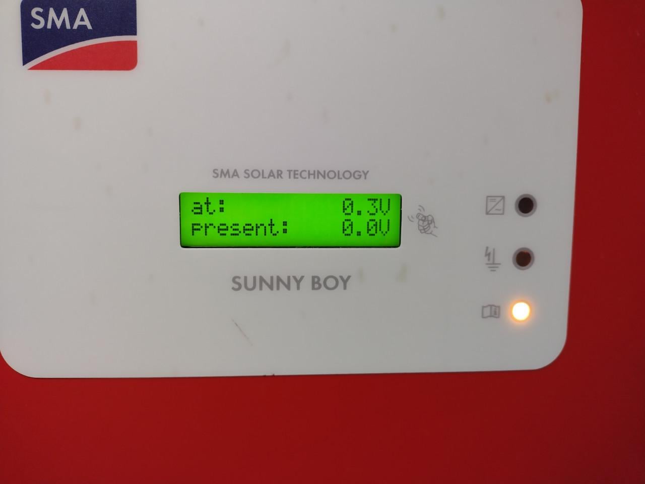 Omvormer SMA Sunnyboy 2500 met foutmelding