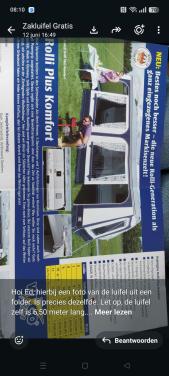 Zakluifel 6 meter plus voortent