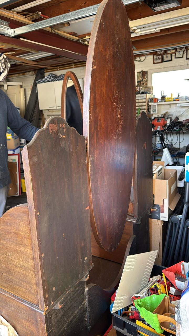 Kaptafel / toilettafel spiegel mahonie Edwardian Engels 1900