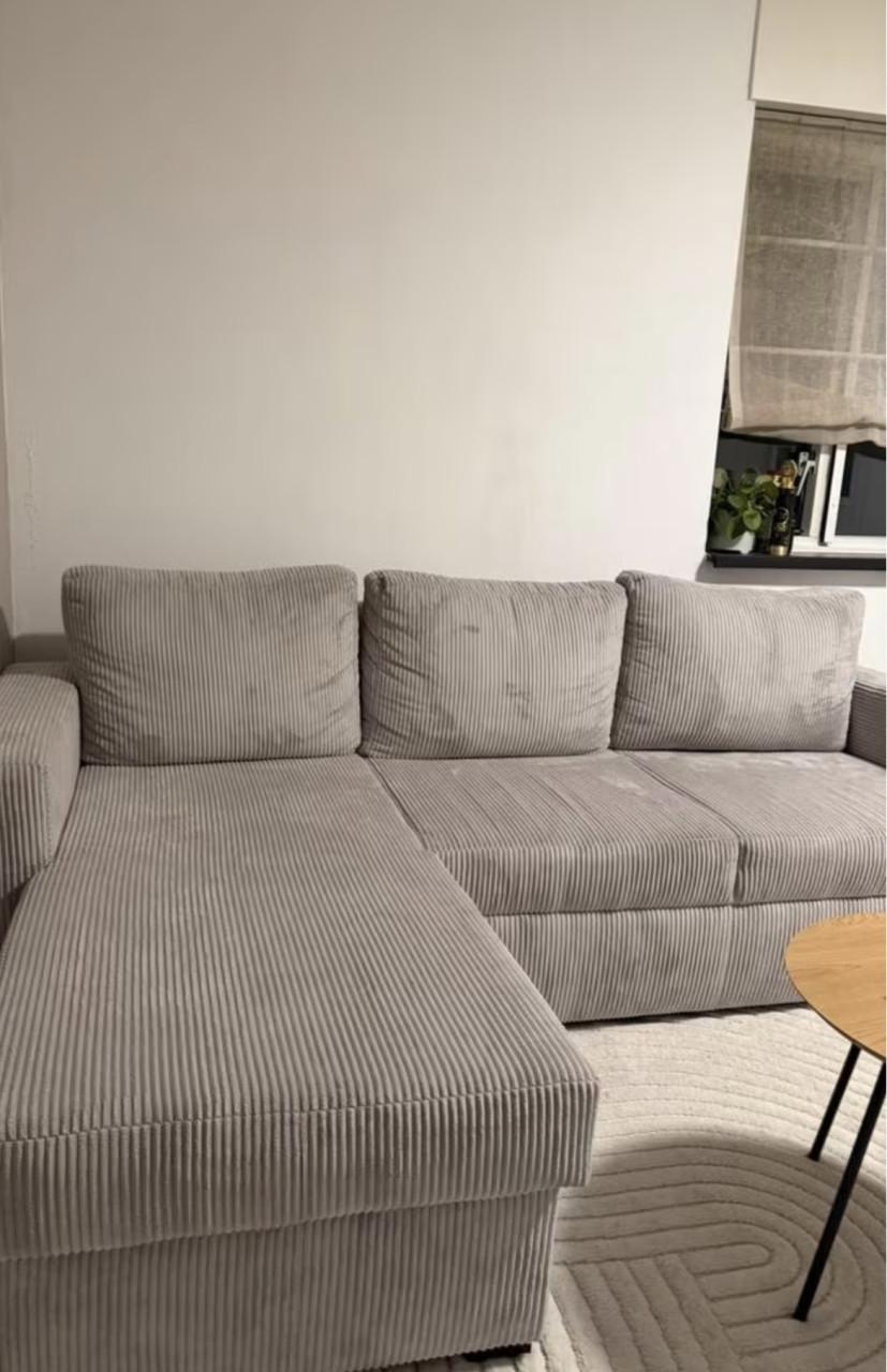 Hoekbank Ribstof zo goed als nieuw met garantie