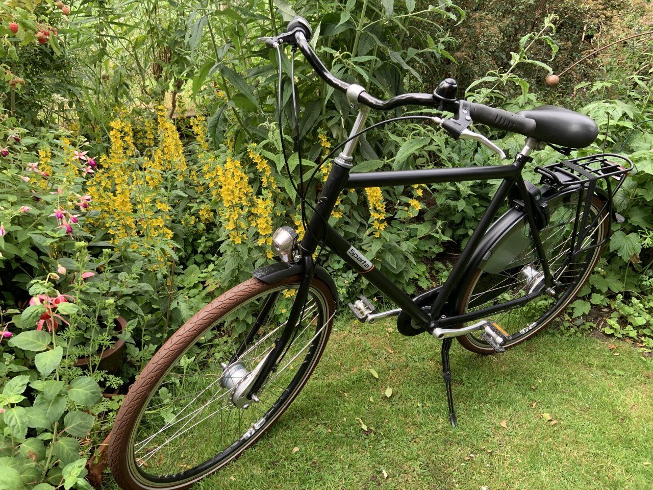 Herenfiets Sparta Matt Black 61 cm 5 speed / rollerbrakes/ verlichting.