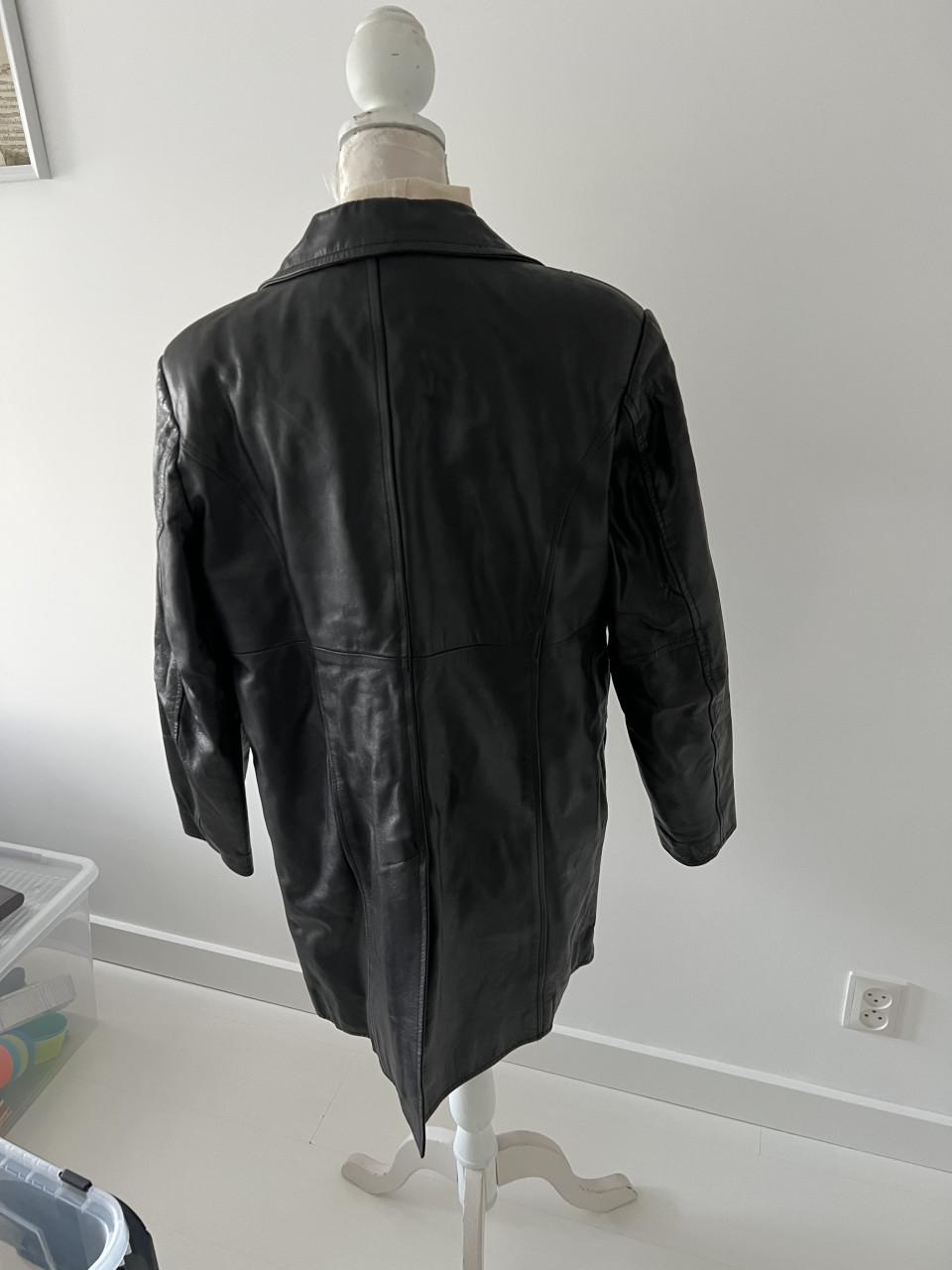 Lederen damesjas, blazermodel zwart, mt 40