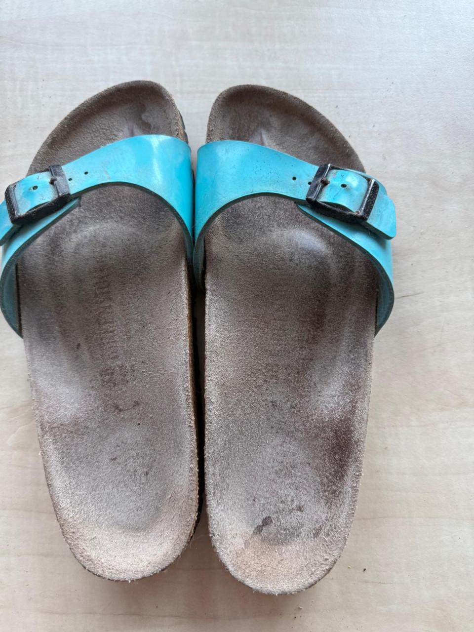 Blauwe Birkenstock slippers