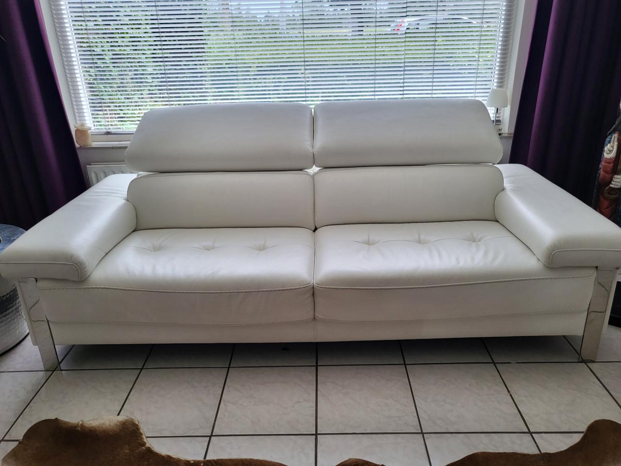 Prachtige wit leren sofa