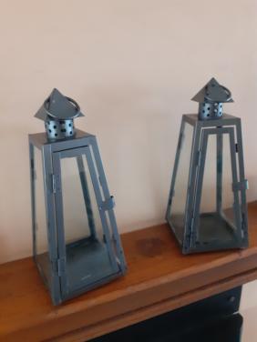 2 ijzeren windlichten 30cm