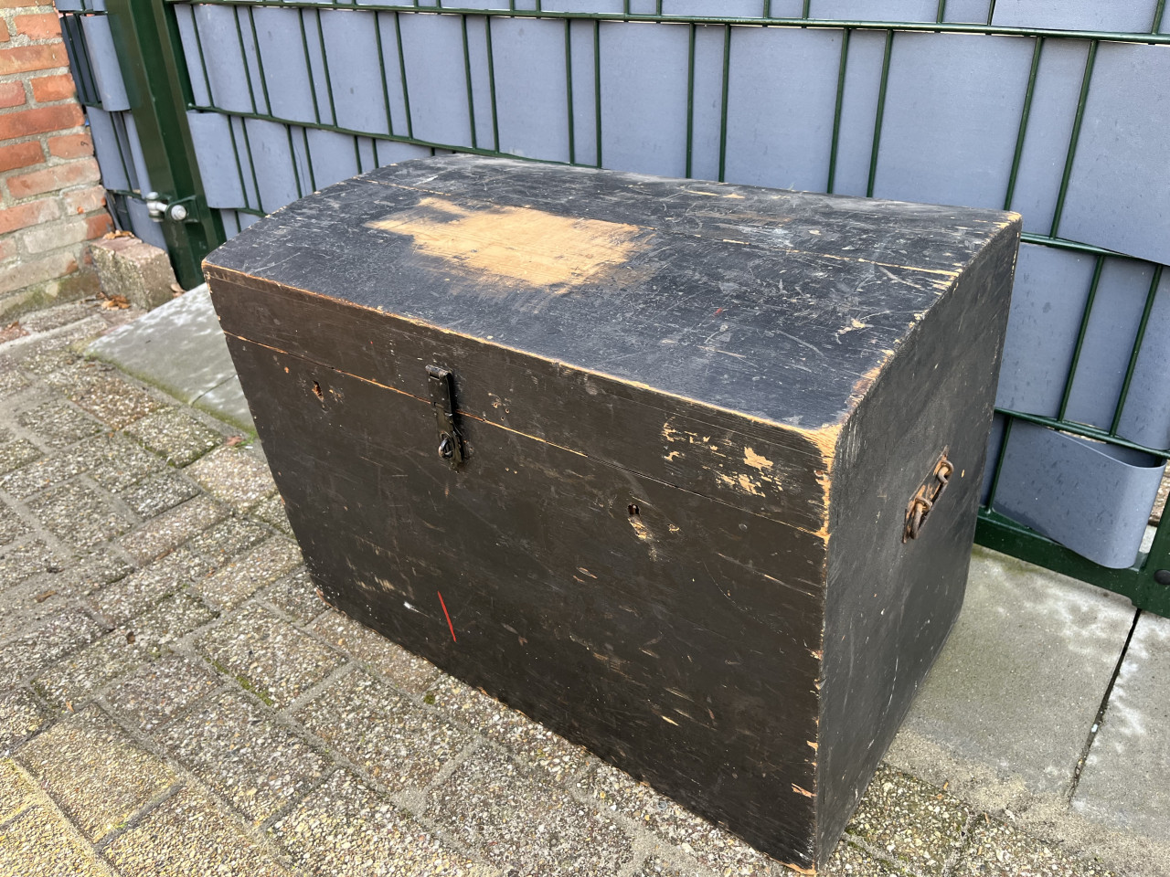 Houten kist zwart Antiek