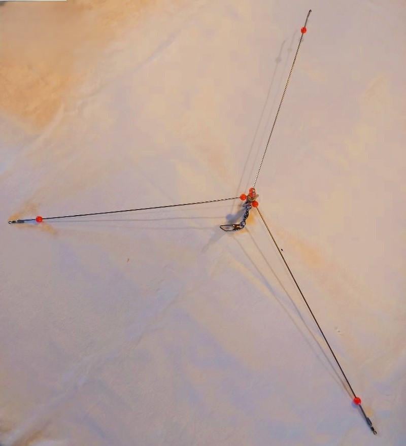 De Paraplu/helikopter onderlijn, de makkelijkste voor het bootvissen.