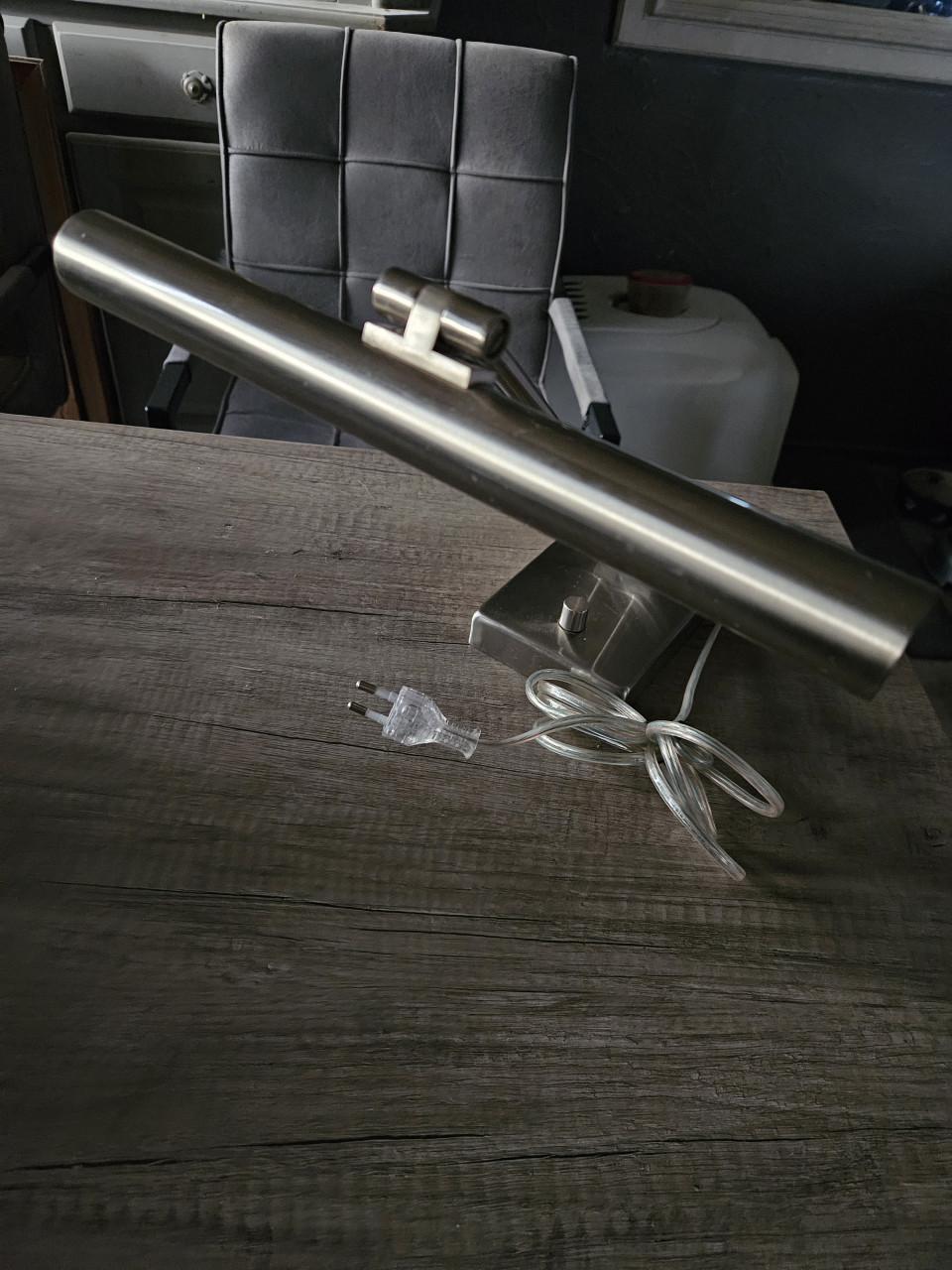 Mooie werkende Piano of tafellamp van geborsteld aluminium