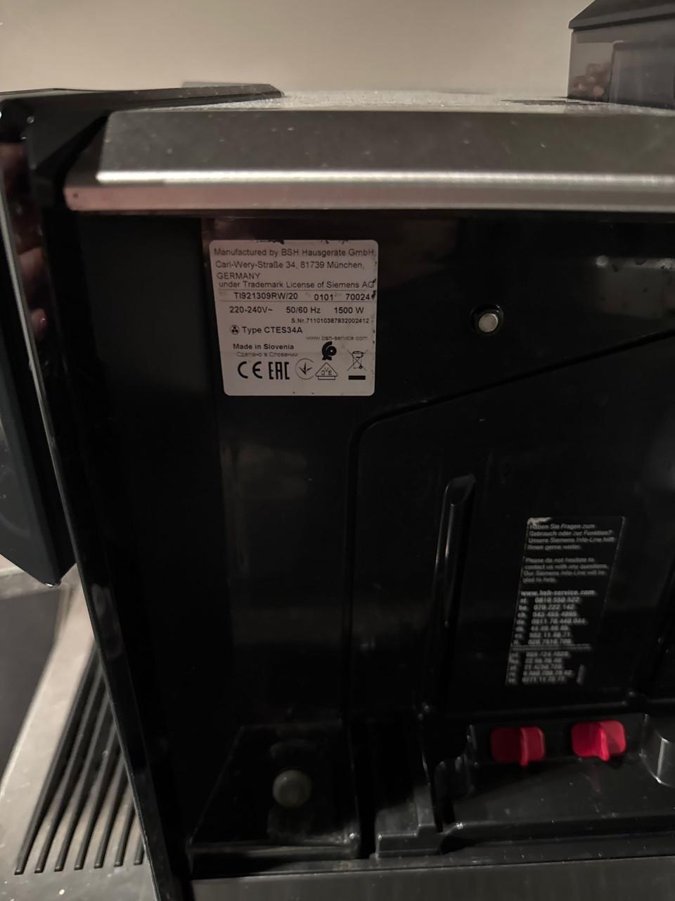 Siemens volautomatische koffiemachine