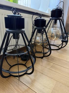 Industrieel set hanglampen – set van 3 stuks