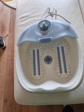 Voetenbad wit met blauw