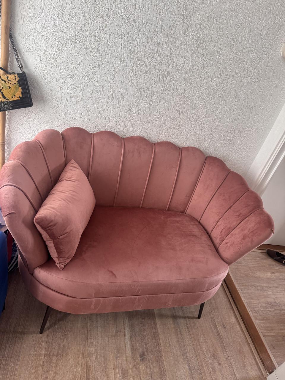 Zitbank oud roze velvet AQ Living