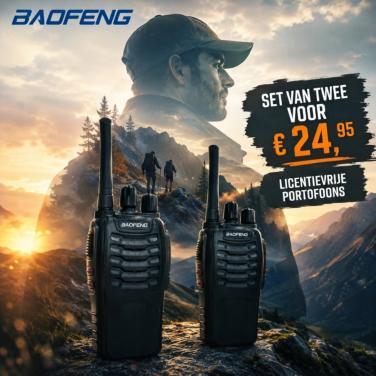 Nieuwe Baofeng portofoons set.