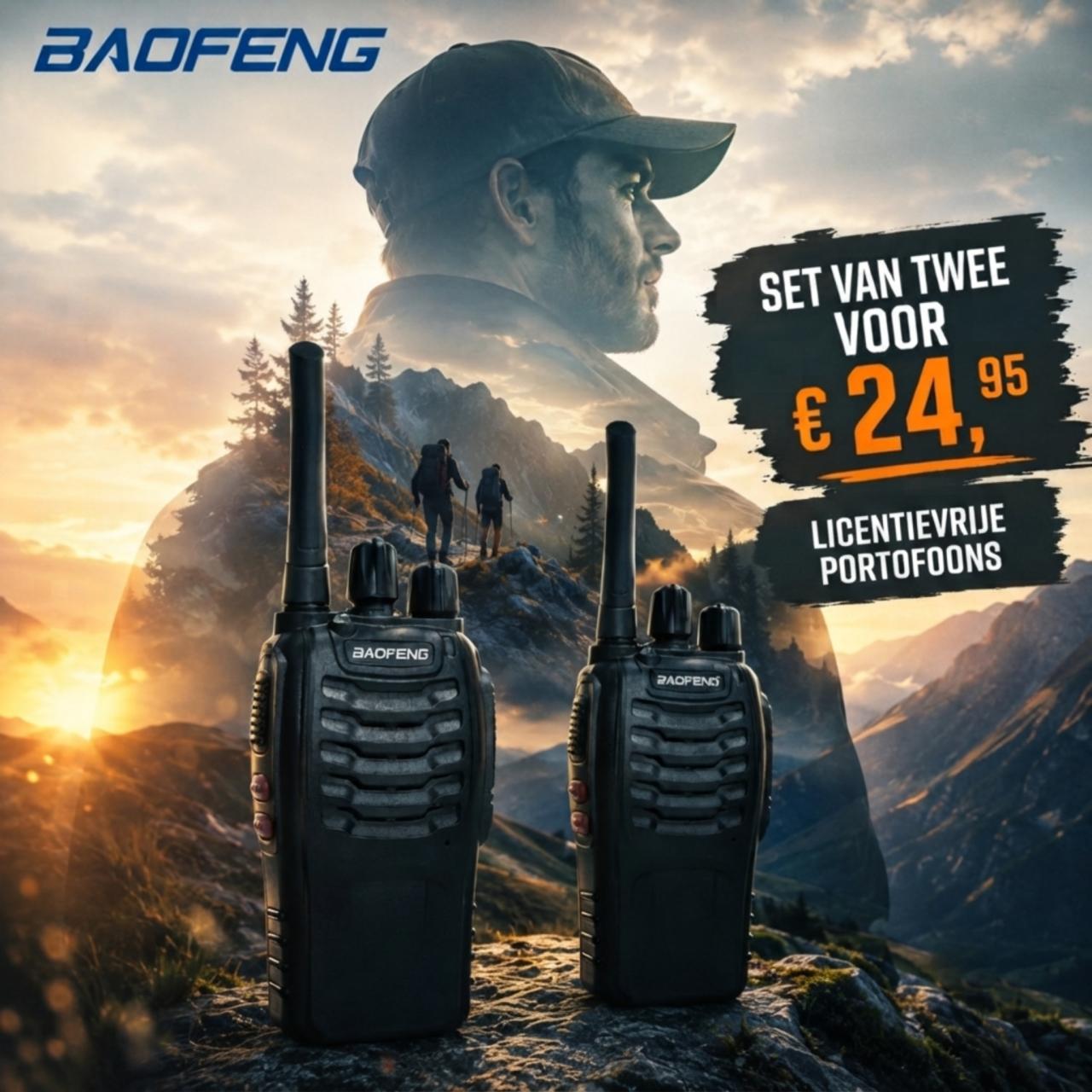 Nieuwe Baofeng portofoons set.