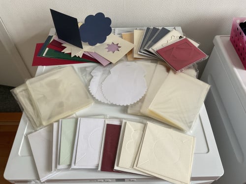 Kaarten + enveloppe + doorzichtige zakjes