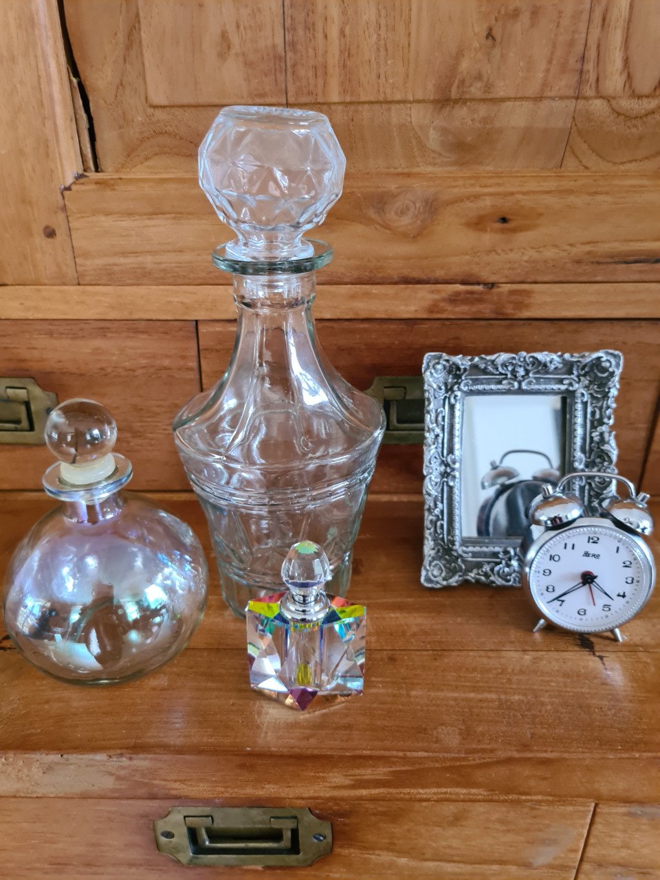 Beautiful Diamond Shaped Glass Perfume Bottle by Vanmark