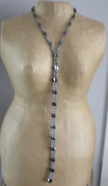 Magneet ketting-armband grijze kralen