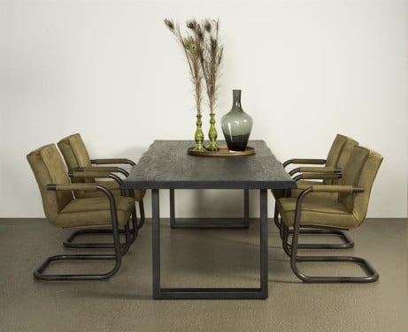 BOOMSTAMTAFEL 220x100 ZWART  -SALE-