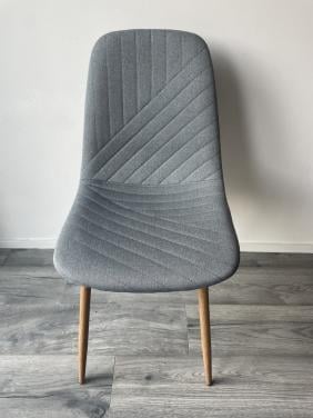 Eetkamerstoelen stoelen grijs blauw stof