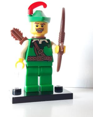 Lego minifiguur: boswachter met standaard en accessoires
