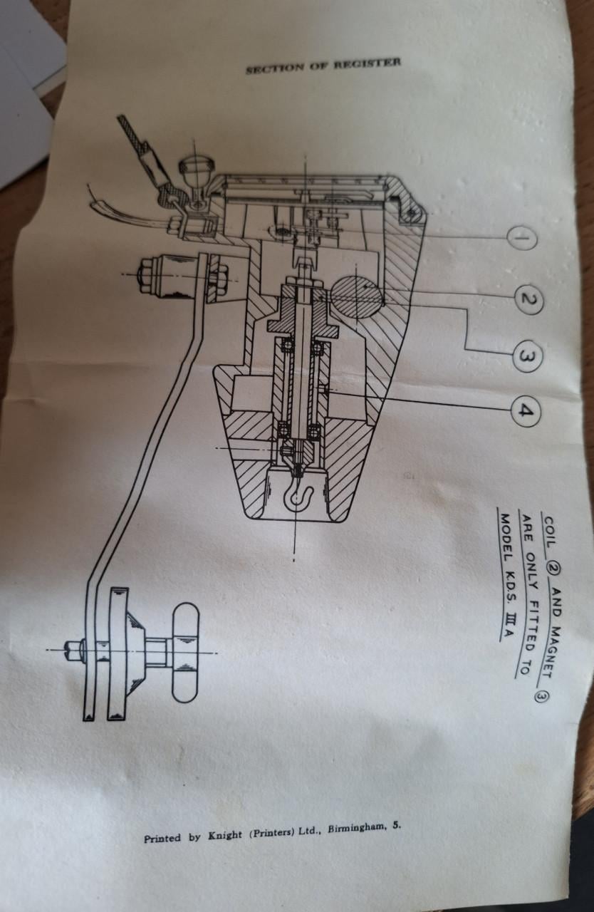 Een complete Walker's Knotmaster Log Mk IIIA in originele kist