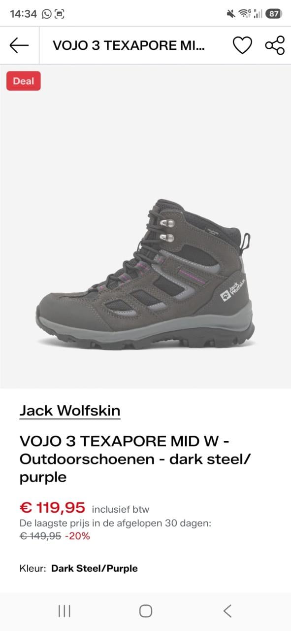 Jack Wolfskin wandelschoenen 37½
