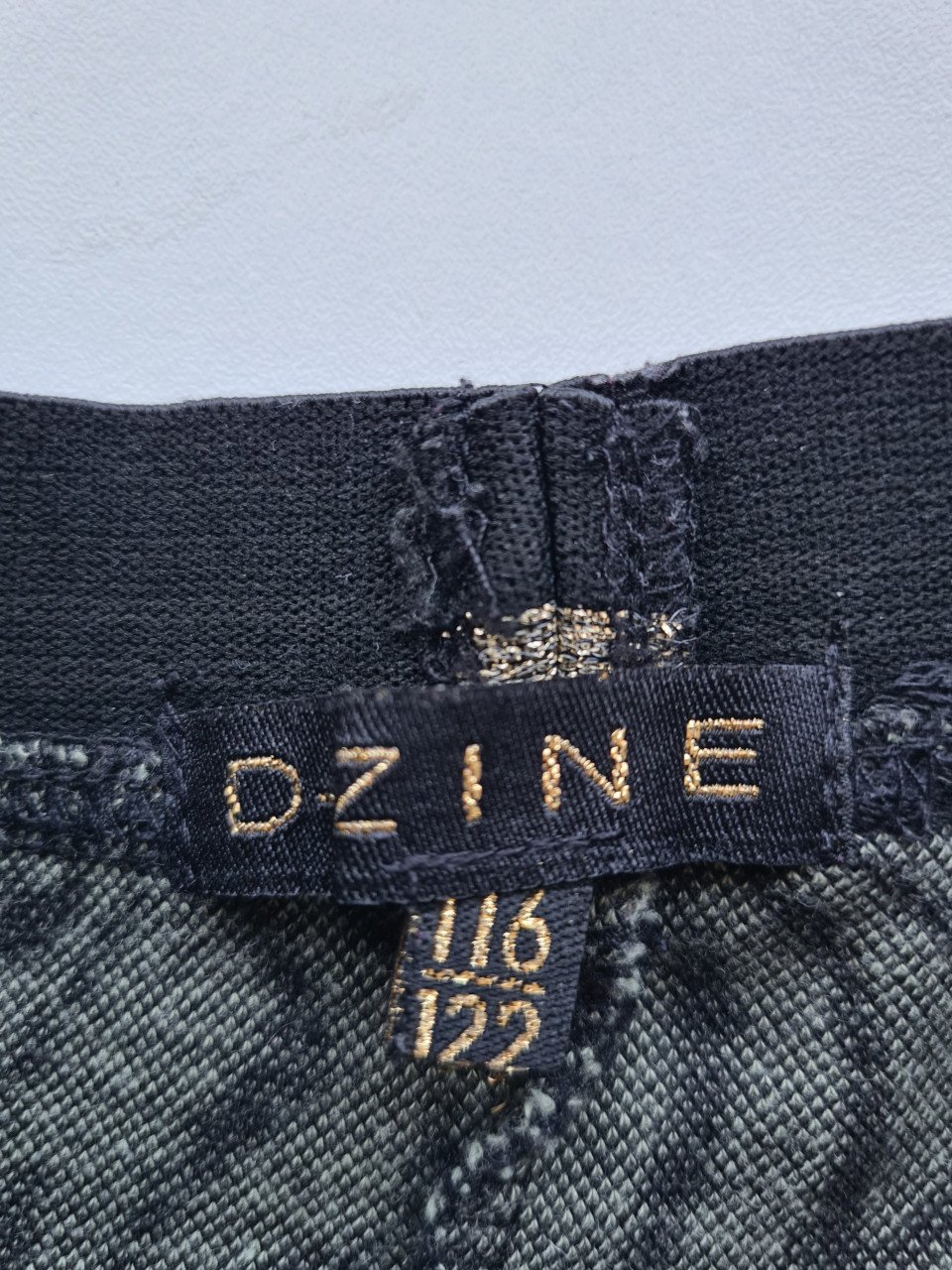 D-Zine kaki groen, zwarte zebraprint flared broek Mt 116-122
