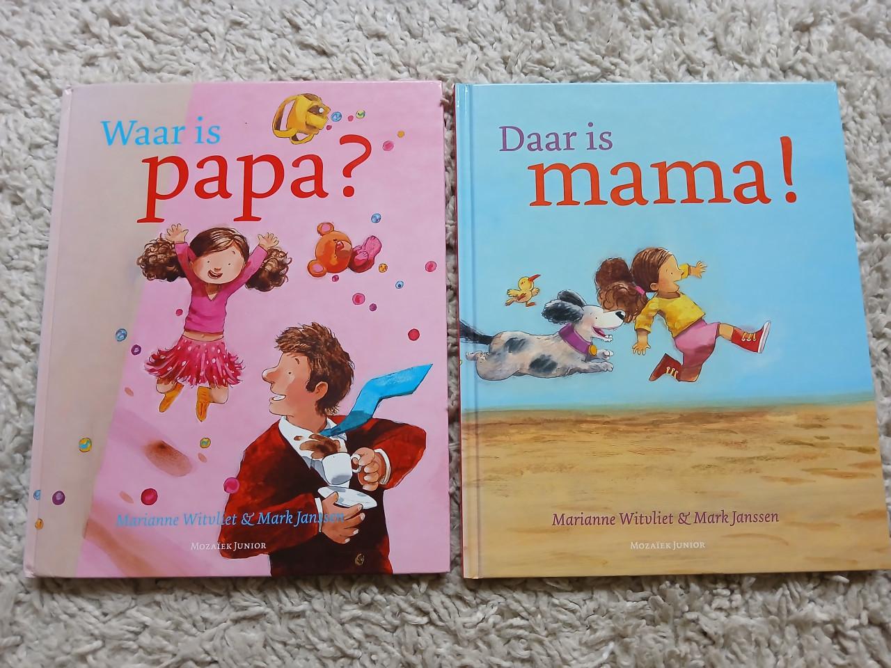2 prentenboeken Waar is papa? + Daar is mama!
