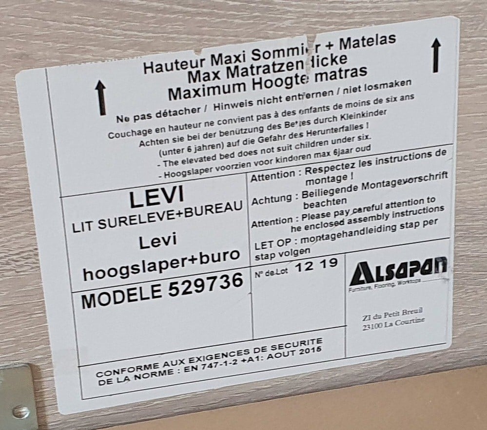 Half hoogslaper met uitschuifbaar bureau