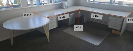 Kantoormeubelen bureau, ladekast, kast