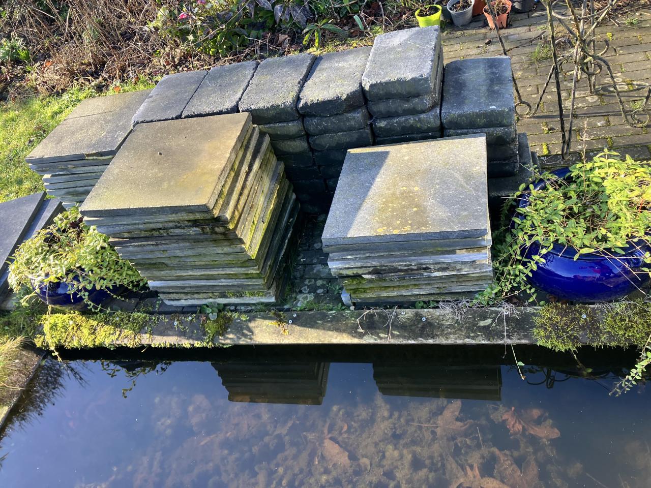 >10 m2 Natuurstenen terrastegels grijs 40x40x2,5 voor oprit of terras ruim