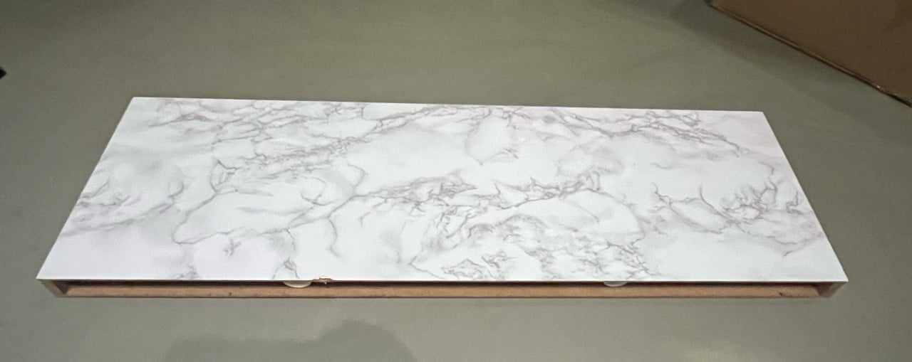 Zwevende plank XL4 push fix licht marmer look 38mm 80x23,5cm
