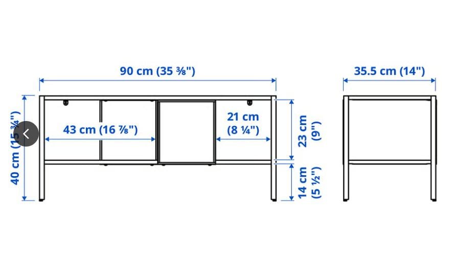 Set van 2 IKEA BAGGEBO kastjes / tv-meubel