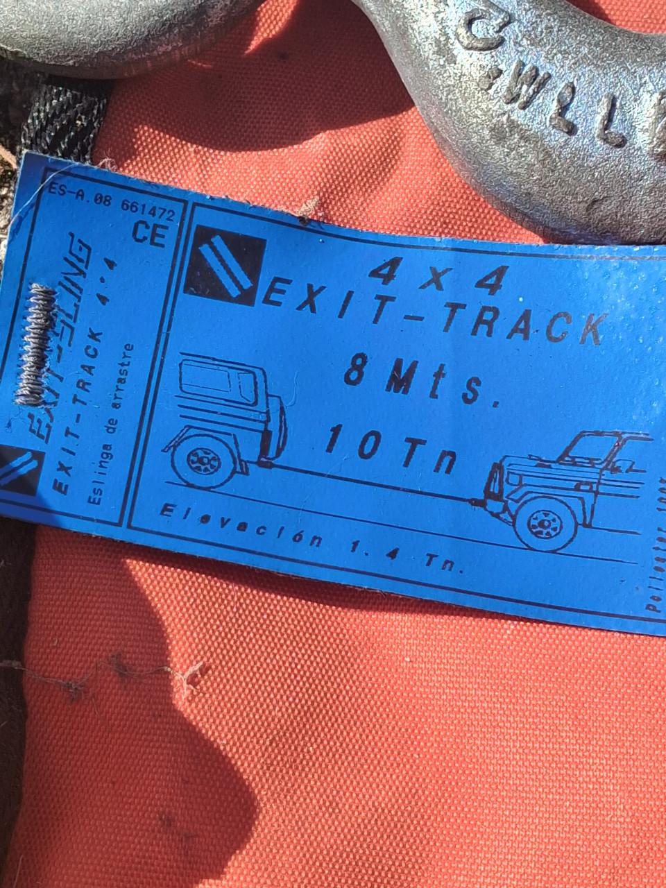 Exit-Track 4x4 sleepriem/bergingskabel - 8 meter - 10 ton