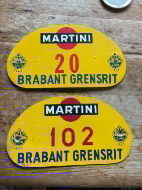 Vintage rally schilden jaren 60