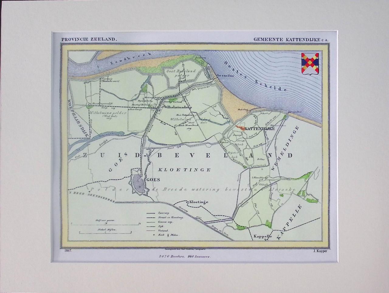 Kaarten Zuid-Beveland gemaakt door J. Kuyper