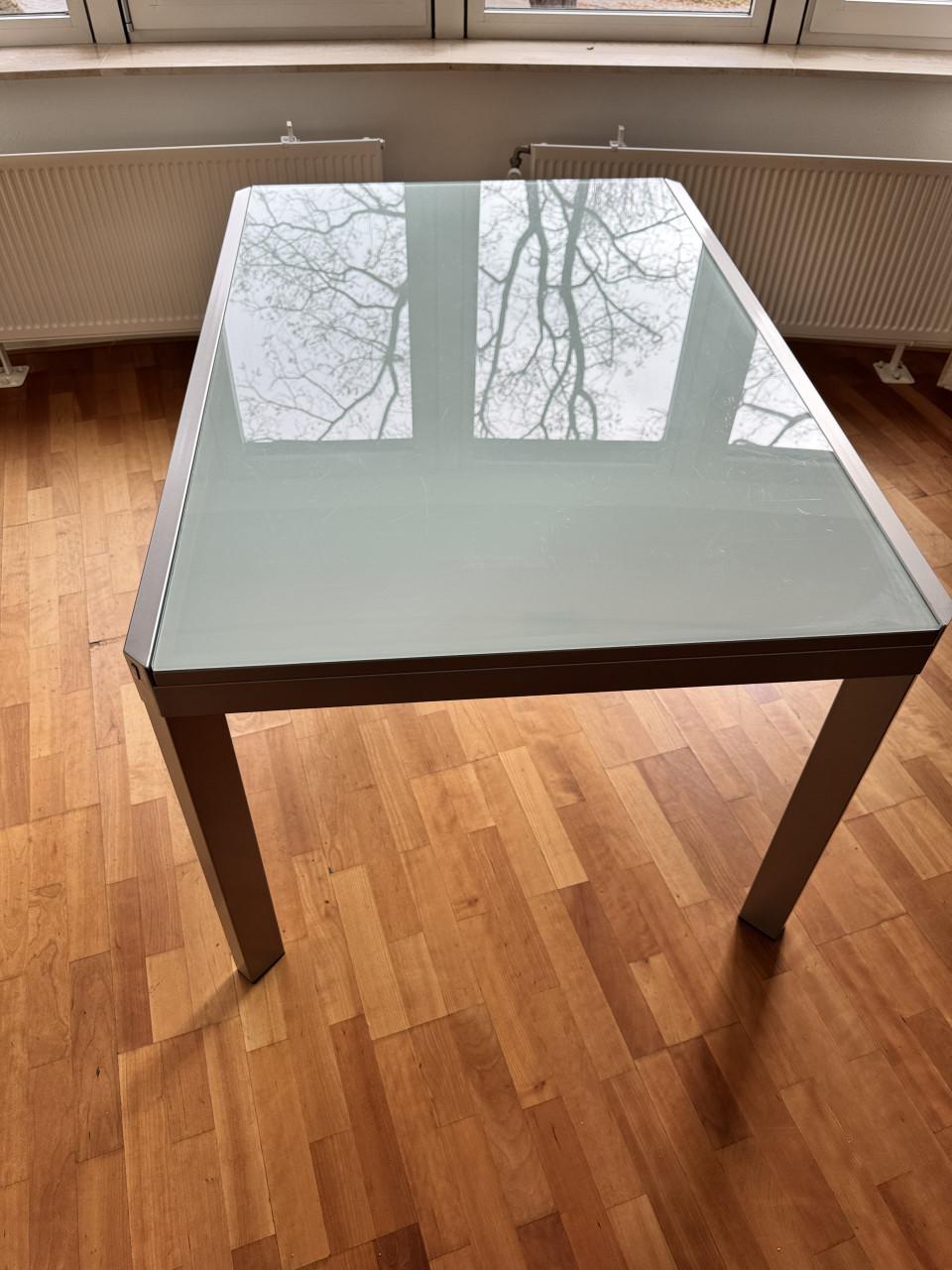Glazen eettafel 90x130 cm of 90x230 cm