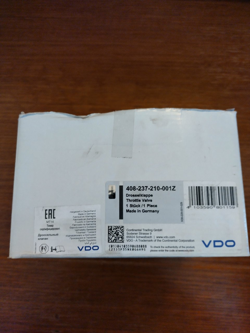 Gasklephuis VDO 408-237-111-001Z