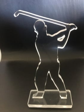 Golfspeler van plexiglas 20 cm hoog Heer