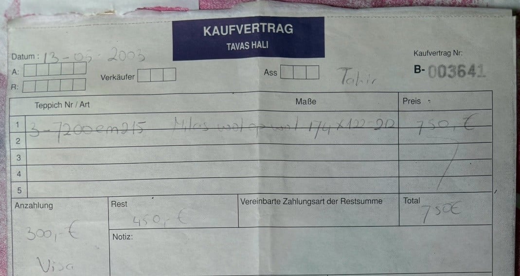 Turks tapijt - wol op wol Tavas Hali