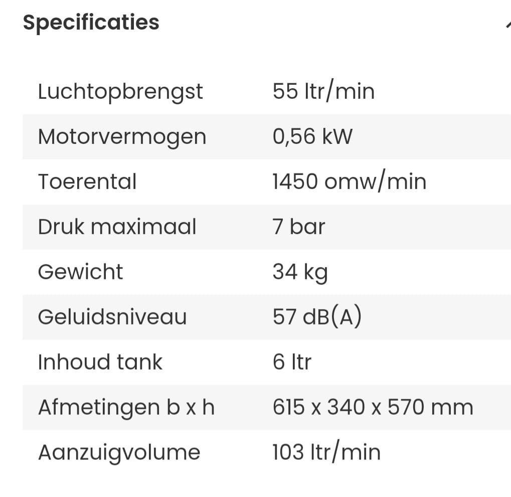 Fiac Compact 106, compressor