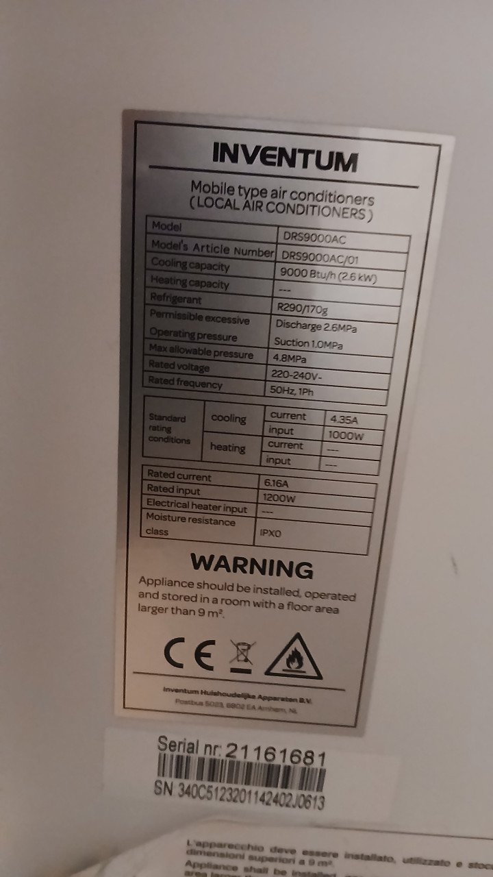 Mobiele airco Inventum