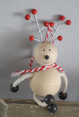Houten elandhanger rood