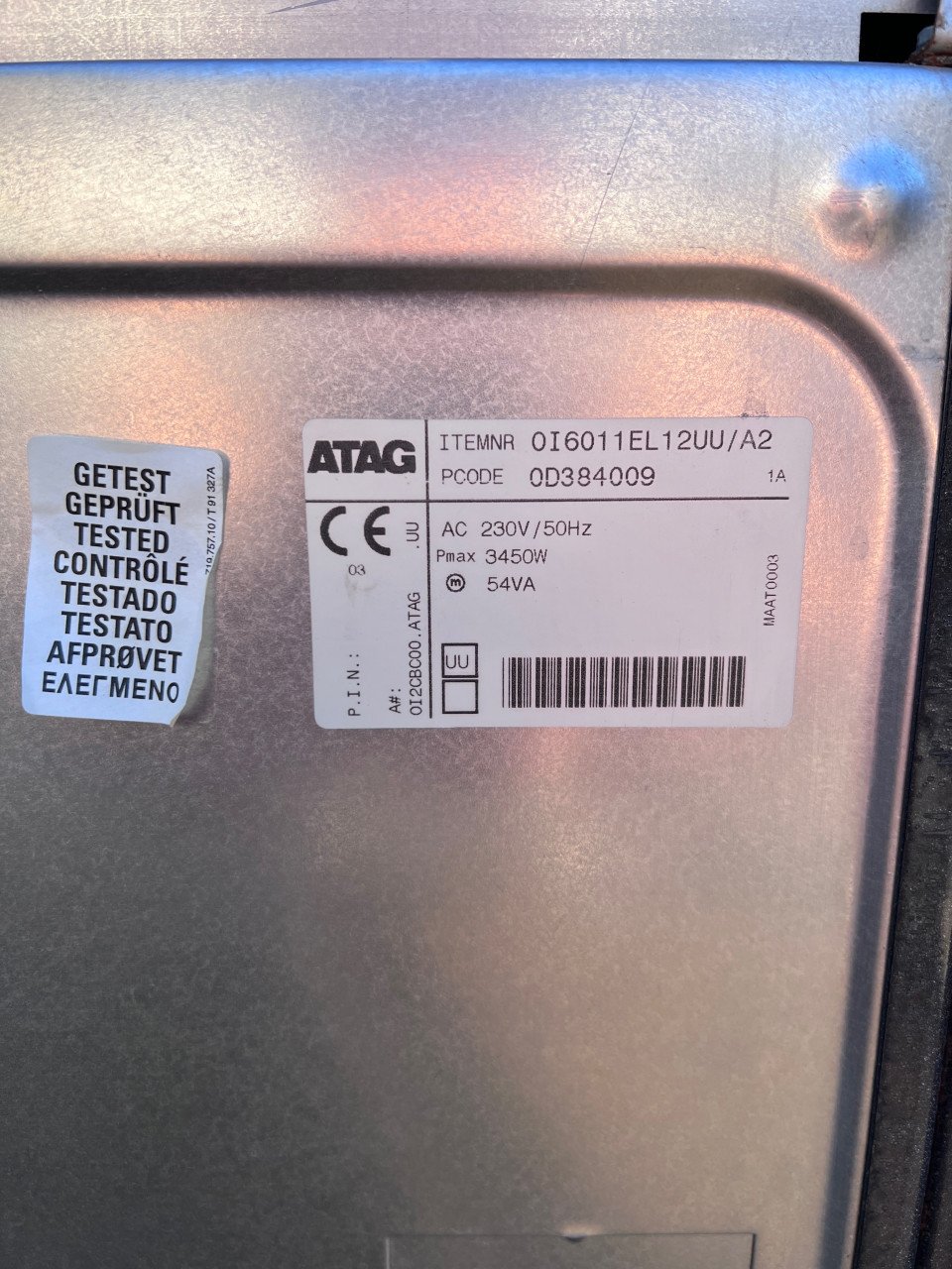 ATAG hetelucht inbouw oven