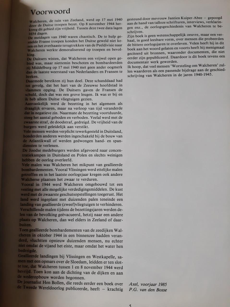 Worsteling om Walcheren, 1939-1945, door Hen Bollen en Jantien Kuiper-Abee