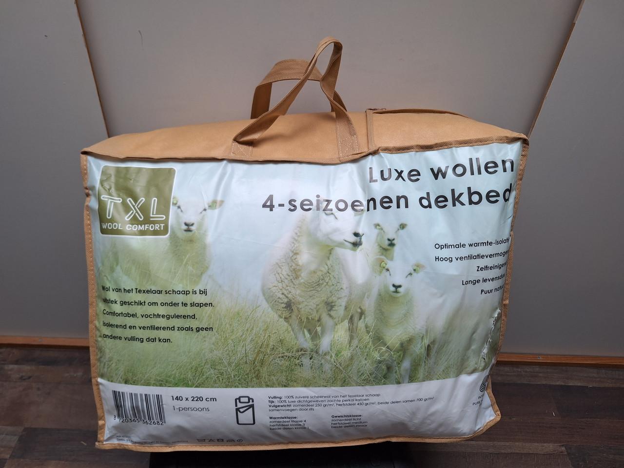 Luxe wollen 4-seizoenen dekbed 1 persoons