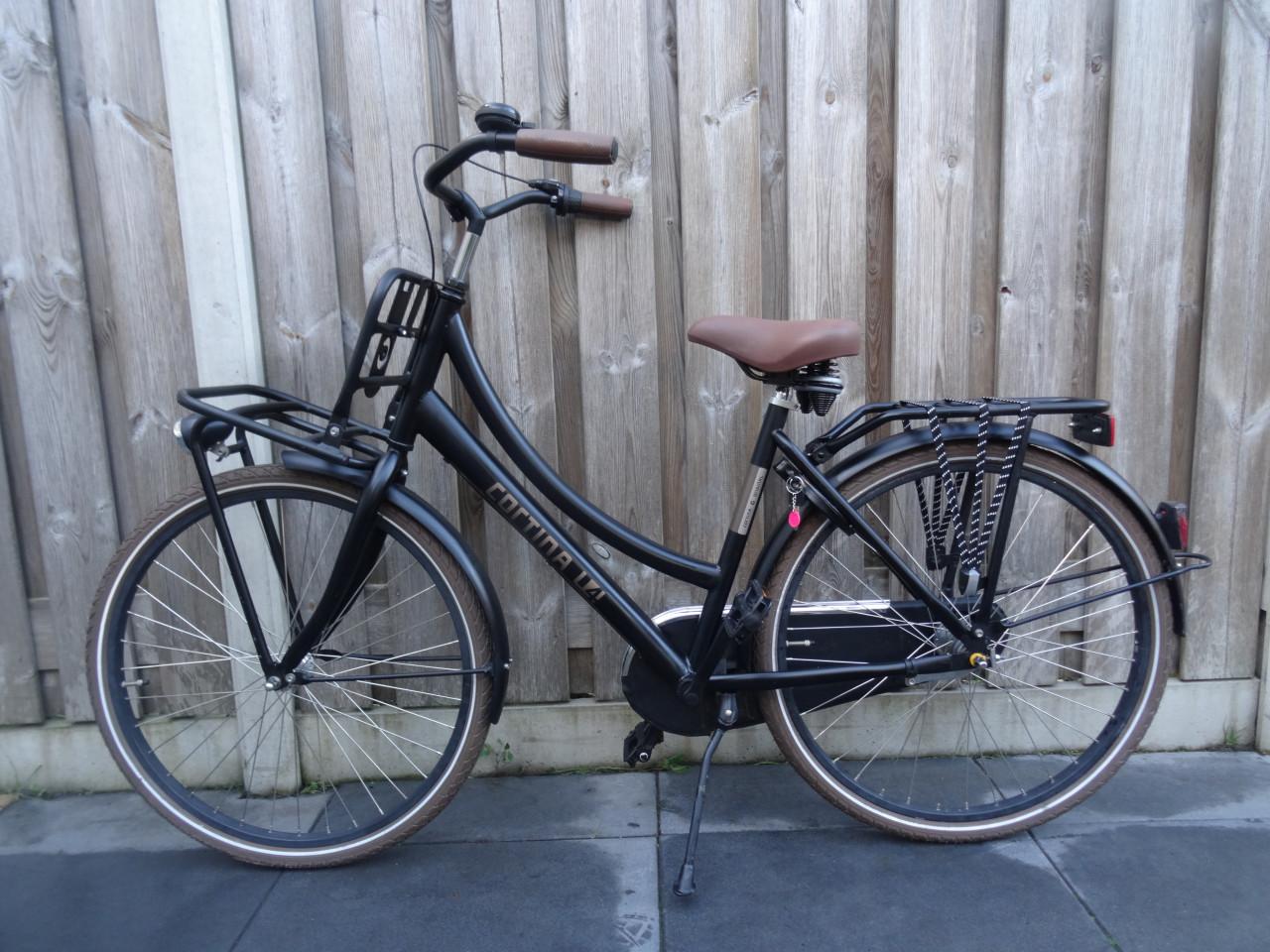 🌸 Cortina Transport U4 Mini M26 – 26 inch meisjesfiets (Jet Black Matt)