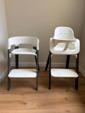 Twee Stokke Steps kinderstoelen