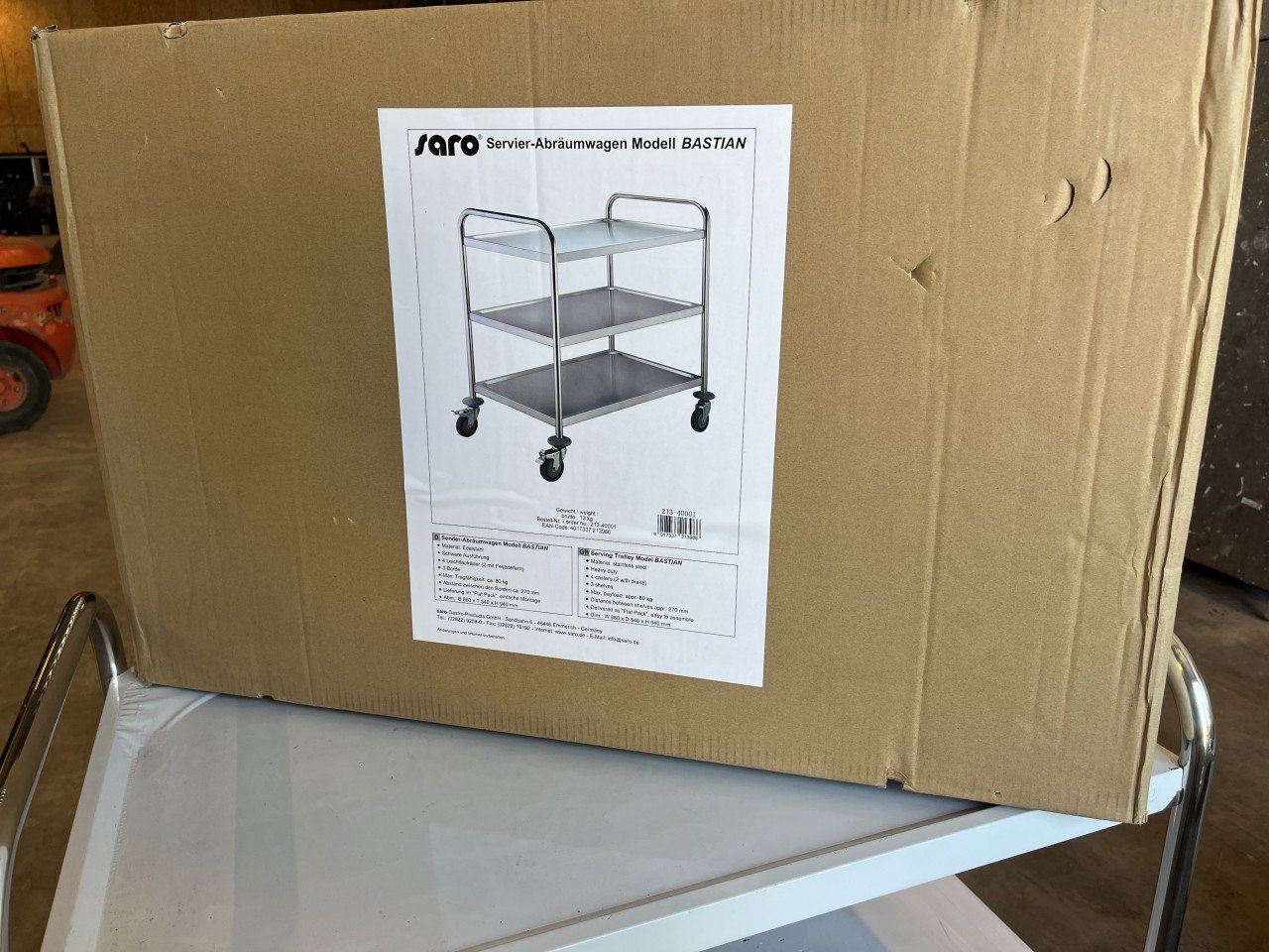 Te koop of te huur: SARO serveerwagen trollymodel 3-laags heavy-duty 80kg